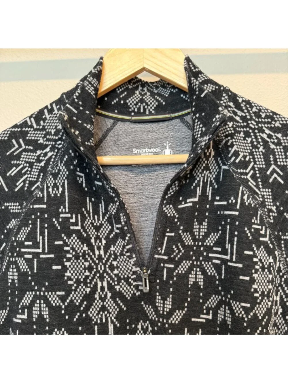 Smartwool Merino Wool 250 Base Layer 1/4 Zip Thermal Top Medium Long Sleeve